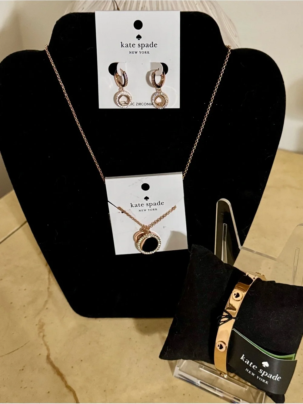 Kate Spade 3 Piece Spot The Spade Gift Bundle Earrings,Bracelet,Necklace NWT